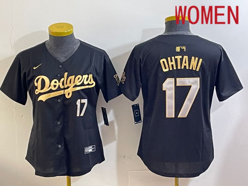 Women Los Angeles Dodgers #17 Ohtani Black Gold Game 2024 Nike MLB Jersey style 1209